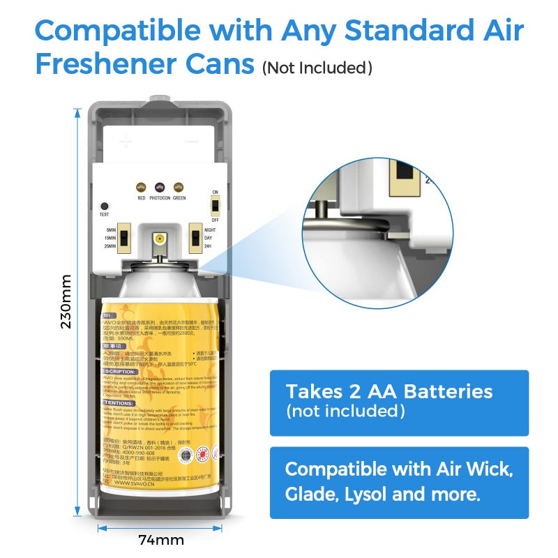 SVAVO Automatic Air Freshener Dispenser - Programmable Fragrance Dispenser for Indoor-Bedroom, Hotel, Office, Commercial Place - Wall Mounted/Free Standing Aerosol Spray Dispenser - White - Image 4